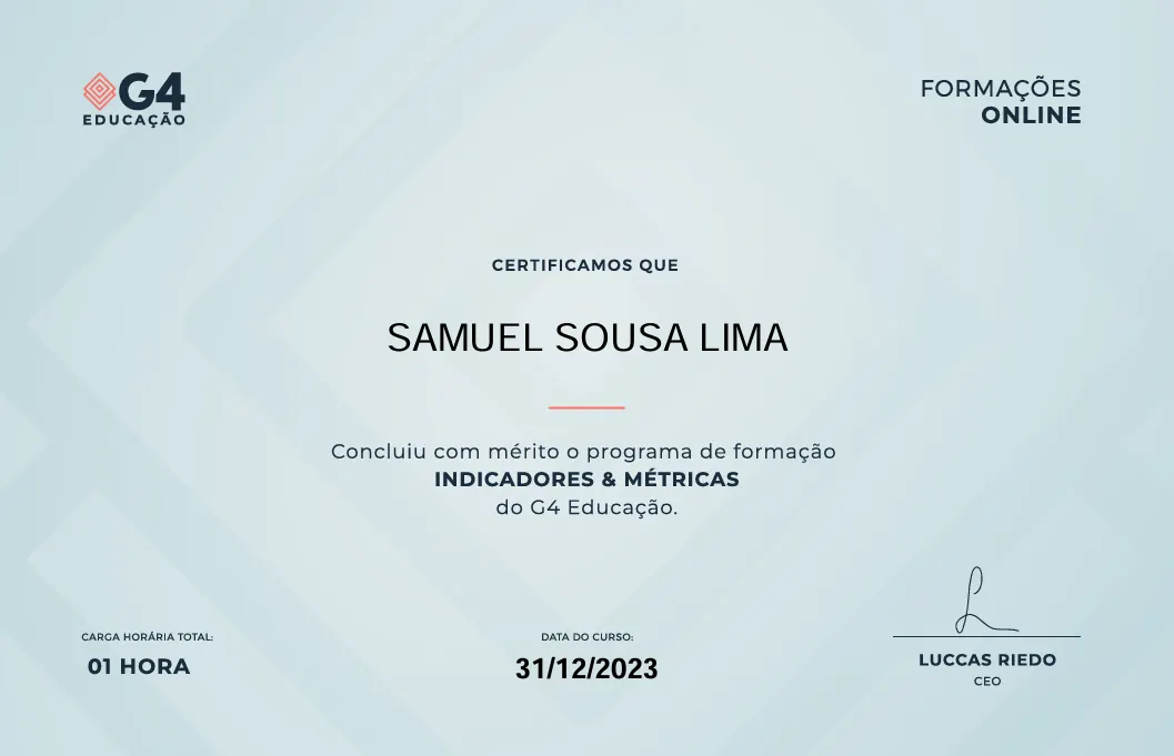 Indicadores e Métricas G4