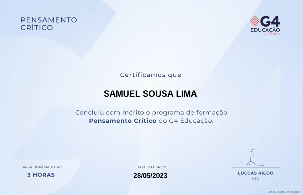 Pensamento Crítico G4